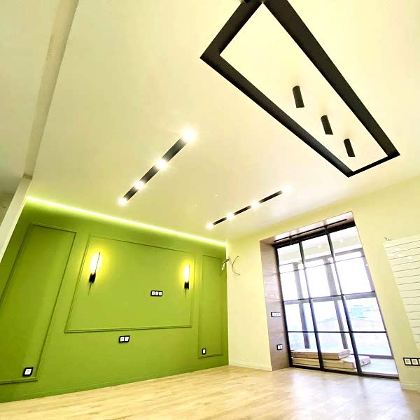 Фото тканевого натяжного потолка с технологией SLOTT